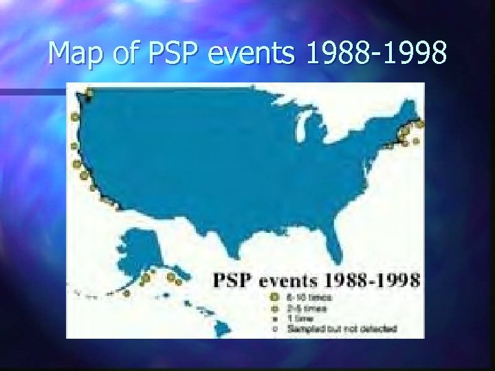 Map of PSP events 1988 -1998 