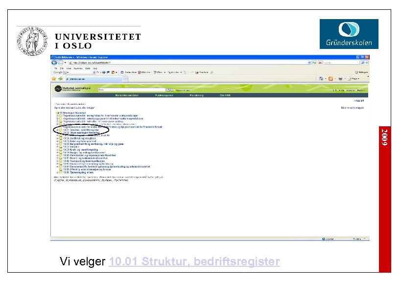 2009 Vi velger 10. 01 Struktur, bedriftsregister 
