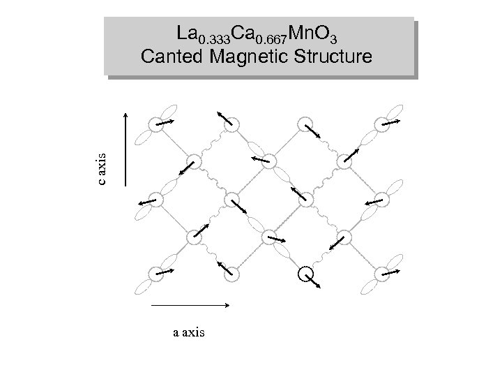 c axis La 0. 333 Ca 0. 667 Mn. O 3 Canted Magnetic Structure