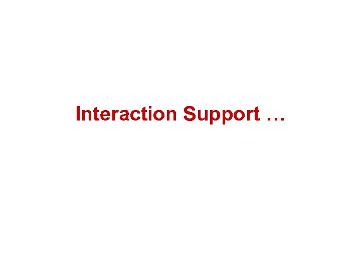 Interaction Support … 