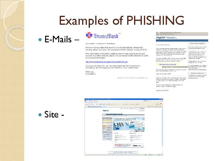 Examples of PHISHING E-Mails Site - – 