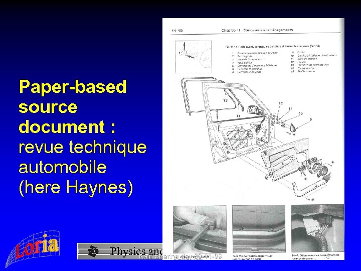 Paper-based source document : revue technique automobile (here Haynes) Physics and Electronics Laboratory Kalif