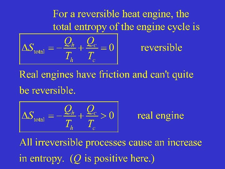 For a reversible heat engine, the total entropy of the engine cycle is 