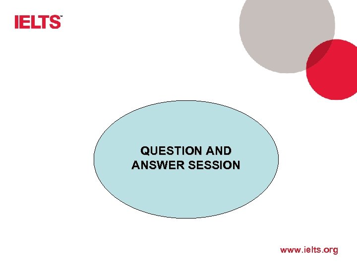 QUESTION AND ANSWER SESSION www. ielts. org 
