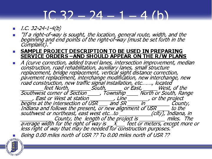IC 32 – 24 – 1 – 4 (b) n n n I. C.