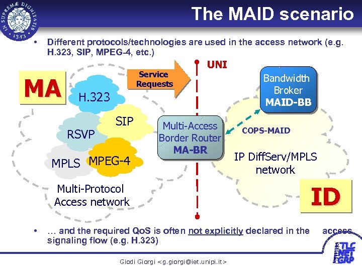 The MAID scenario • Different protocols/technologies are used in the access network (e. g.