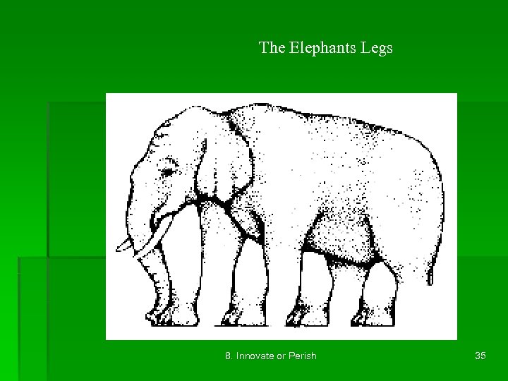 The Elephants Legs 8. Innovate or Perish 35 