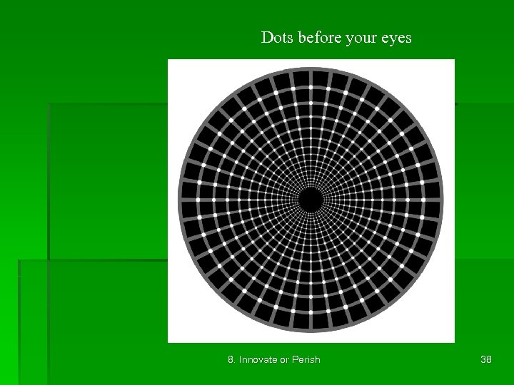 Dots before your eyes 8. Innovate or Perish 38 
