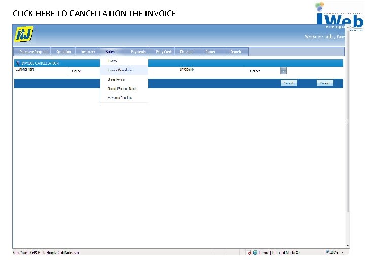 CLICK HERE TO CANCELLATION THE INVOICE 
