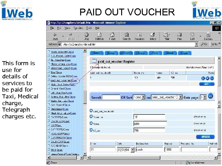 PAID OUT VOUCHER This form is use for details of services to be paid