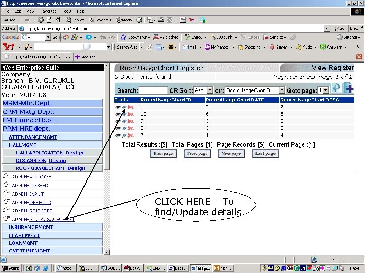 CLICK HERE – To find/Update details 