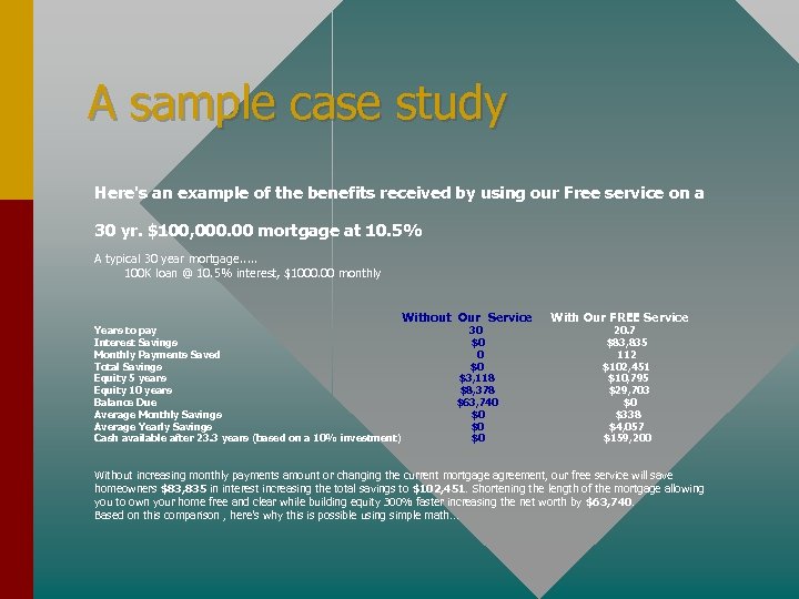 A sample case study Here's an example of the benefits received by using our