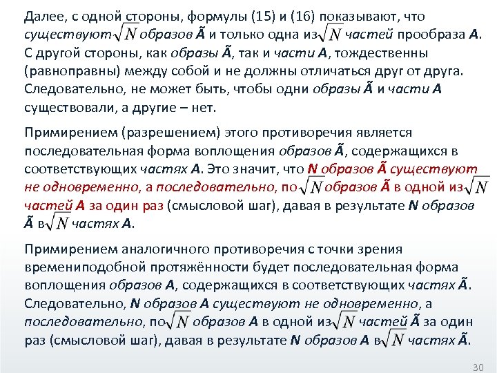 Далее, с одной стороны, формулы (15) и (16) показывают, что существуют образов Ã и