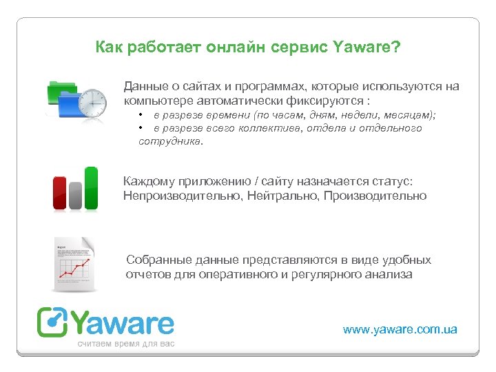 Как работает онлайн сервис Yaware? Данные о сайтах и программах, которые используются на компьютере