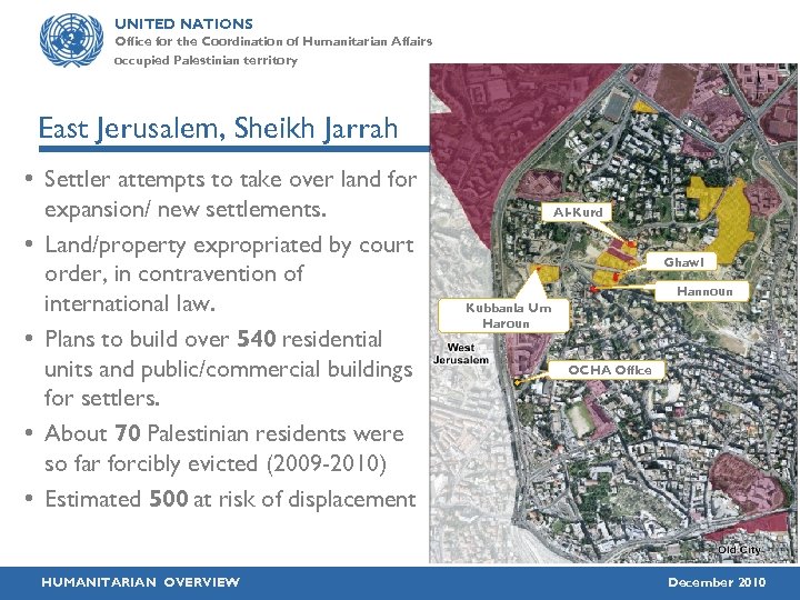 UNITED NATIONS Office for the Coordination of Humanitarian Affairs occupied Palestinian territory East Jerusalem,