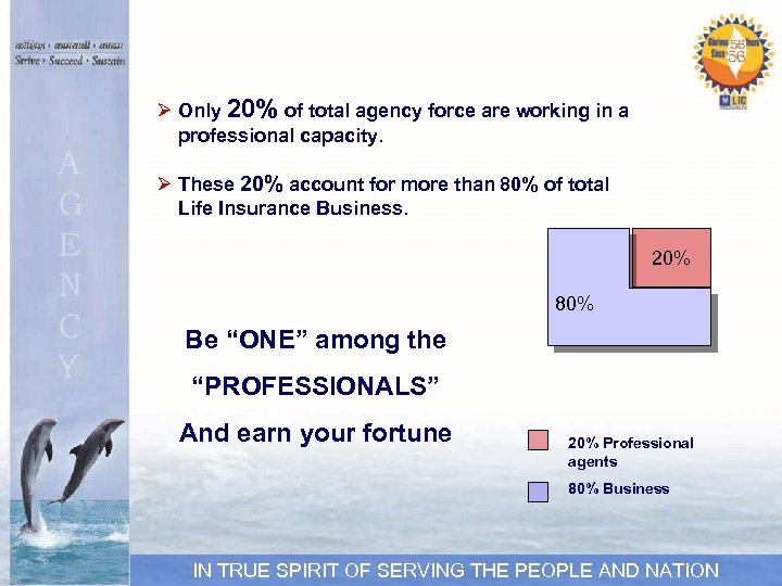 Ø Only 20% of total agency force are working in a professional capacity. Ø