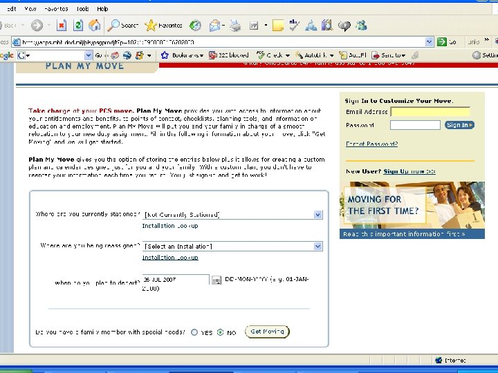 Indicate if you have a family member with special needs, and PMM provides you