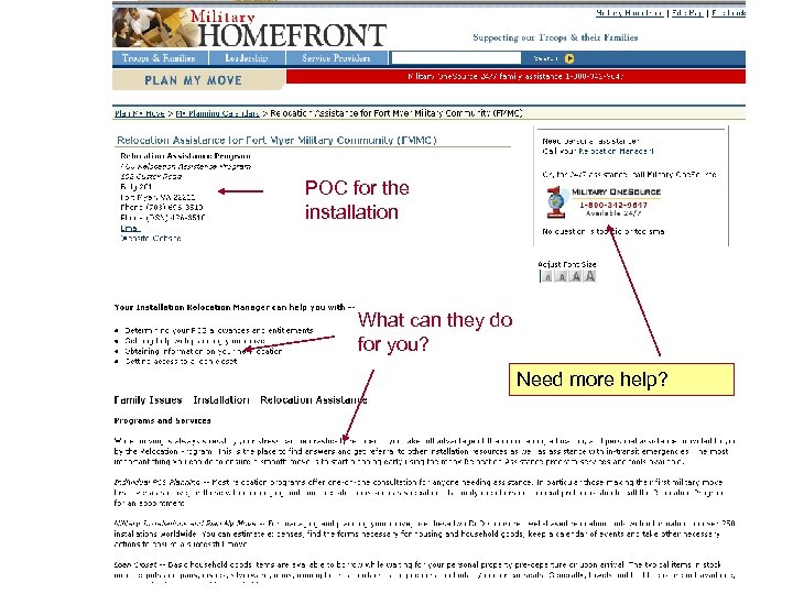 POC for the installation What can they do for you? Need more help? 