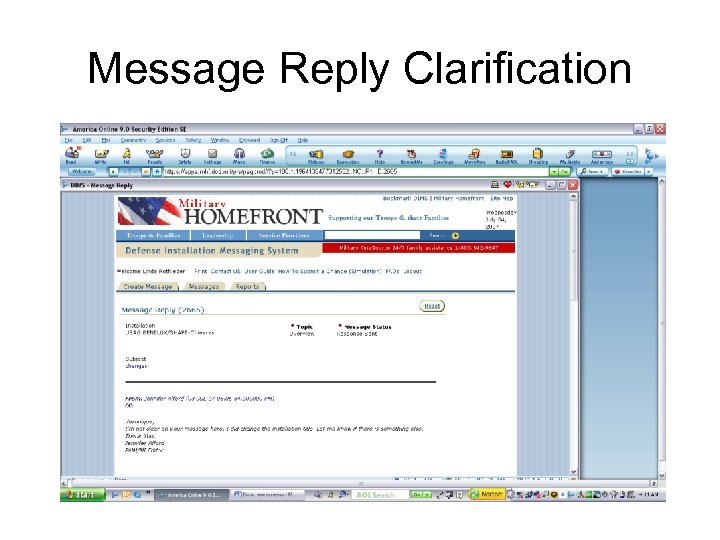 Message Reply Clarification 