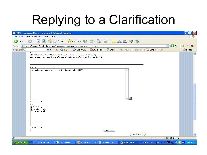 Replying to a Clarification 