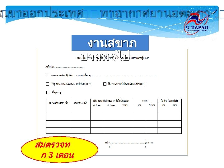 งเขาออกประเทศ ทาอากาศยานอตะเภา งานสขาภ บาลทวไป สมตรวจท ก 3 เดอน 