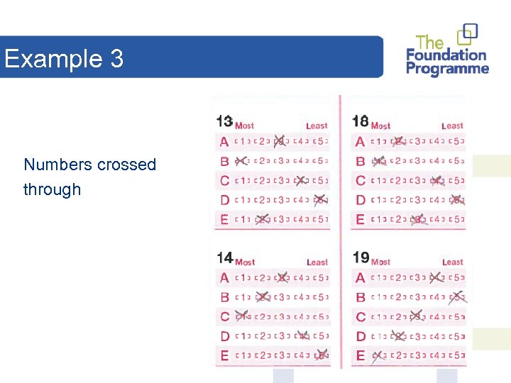 Example 3 Numbers crossed through 