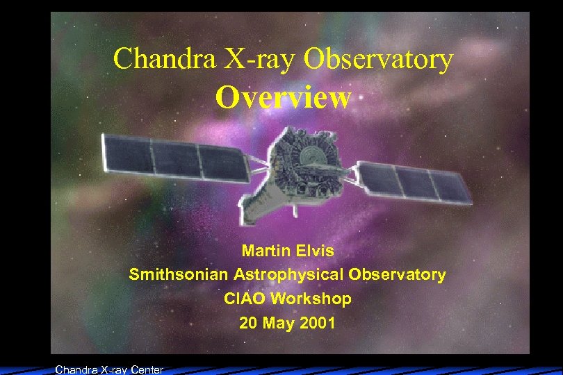 Chandra X-ray Observatory Overview Martin Elvis Smithsonian Astrophysical Observatory CIAO Workshop 20 May 2001