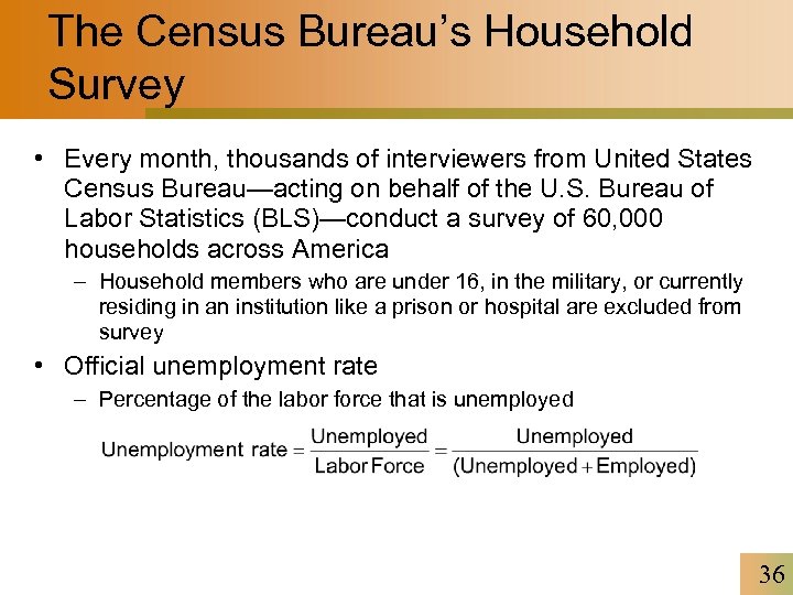 The Census Bureau’s Household Survey • Every month, thousands of interviewers from United States