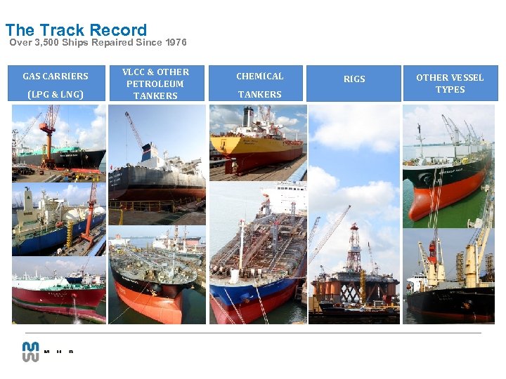 The Track Record Over 3, 500 Ships Repaired Since 1976 GAS CARRIERS (LPG &