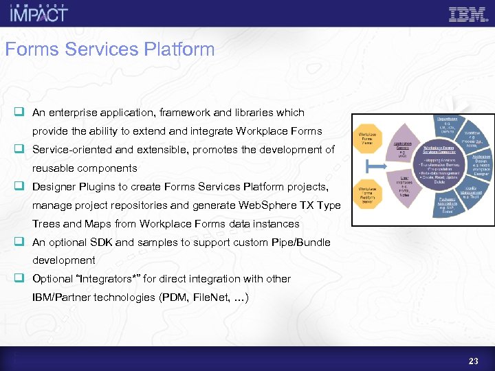 Forms Services Platform q An enterprise application, framework and libraries which provide the ability