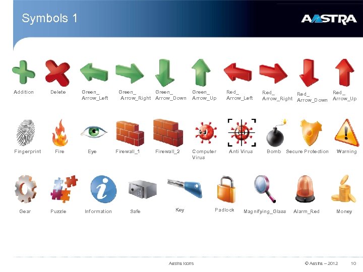 Symbols 1 Addition Fingerprint Gear Delete Fire Puzzle Green_ Arrow_Left Eye Information Green_ Arrow_Right