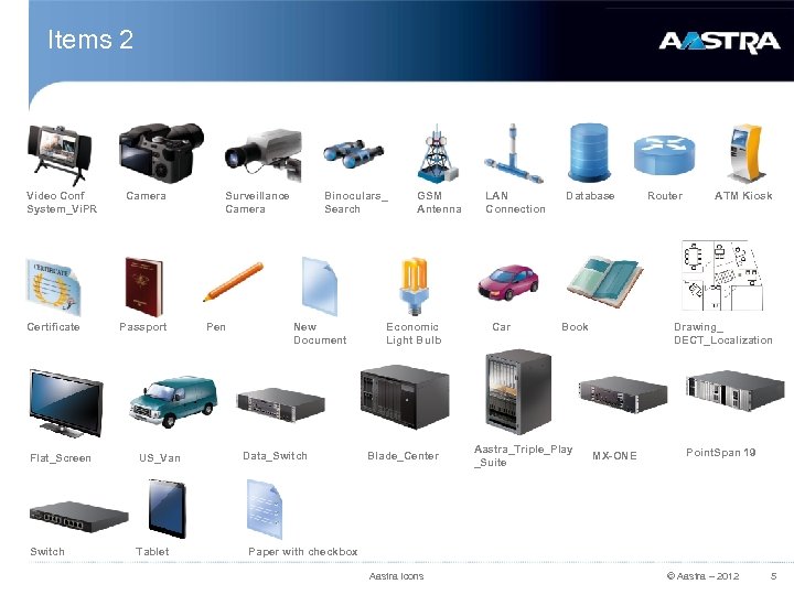 Items 2 Video Conf System_Vi. PR Certificate Camera Passport Flat_Screen US_Van Switch Tablet Surveillance