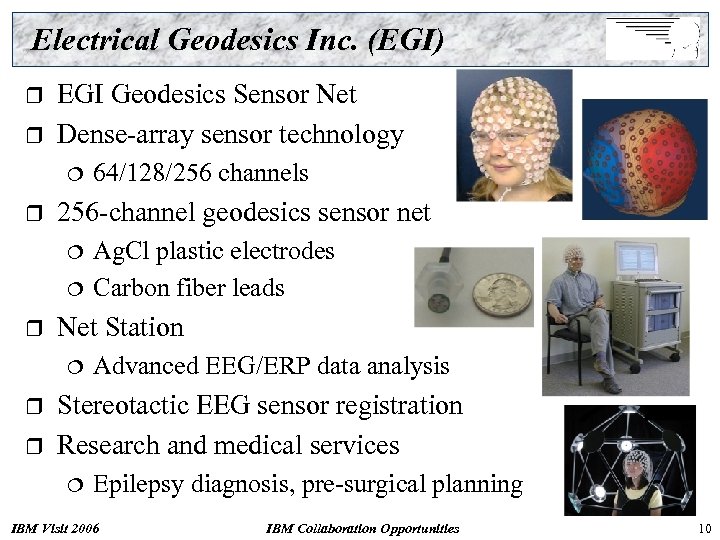 Electrical Geodesics Inc. (EGI) r r EGI Geodesics Sensor Net Dense-array sensor technology ¦