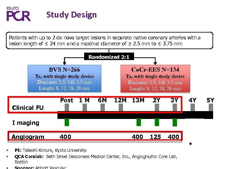 Study Design Patients with up to 2 de novo target lesions in separate native