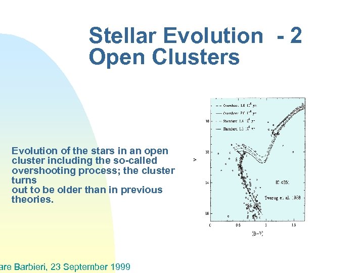 Stellar Evolution - 2 Open Clusters Evolution of the stars in an open cluster