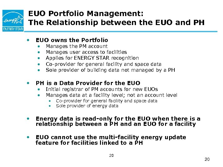 EUO Portfolio Management: The Relationship between the EUO and PH • EUO owns the