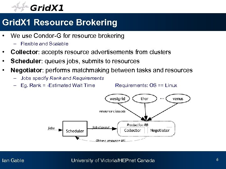 Grid. X 1 Resource Brokering • We use Condor-G for resource brokering – Flexible