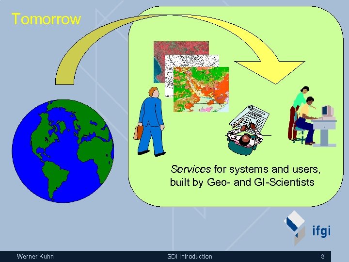 Tomorrow Services for systems and users, built by Geo- and GI-Scientists Werner Kuhn SDI