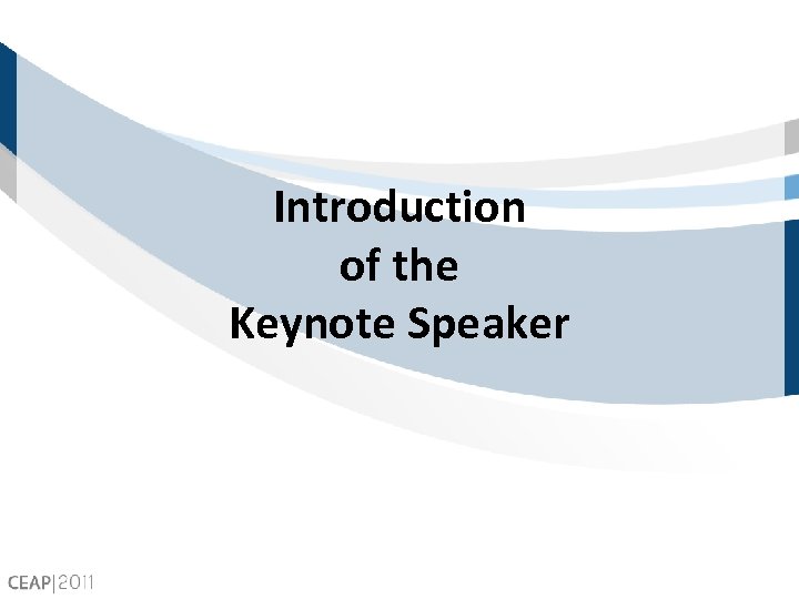 Introduction of the Keynote Speaker 