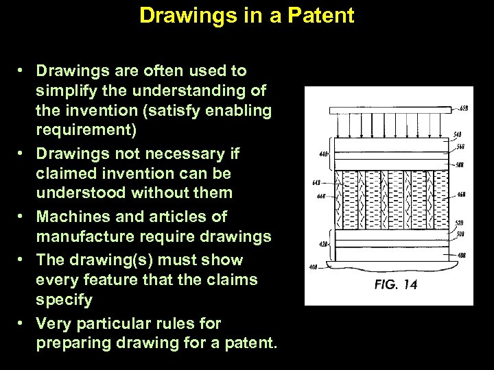 Drawings in a Patent • Drawings are often used to simplify the understanding of