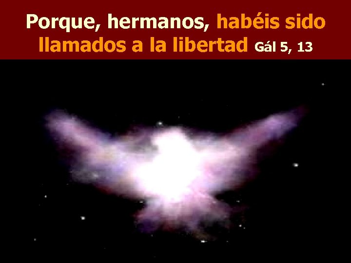 Porque, hermanos, habéis sido llamados a la libertad Gál 5, 13 