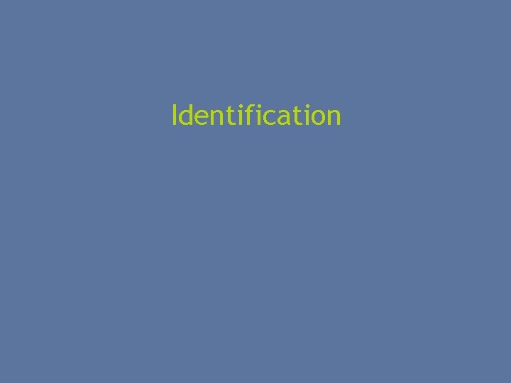 Identification 
