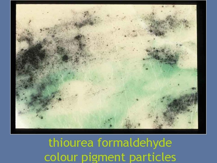thiourea formaldehyde colour pigment particles 