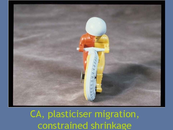 CA, plasticiser migration, constrained shrinkage 