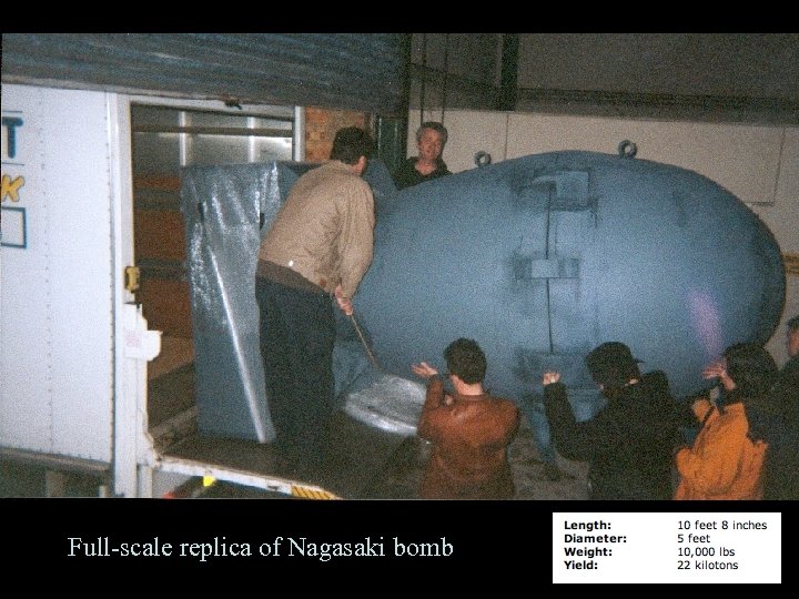 Full-scale replica of Nagasaki bomb 