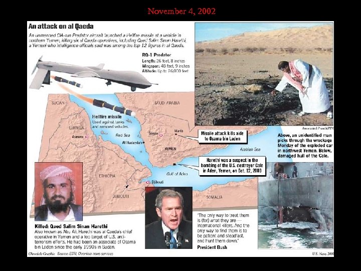 November 4, 2002 Terrorist killed in Yemen 