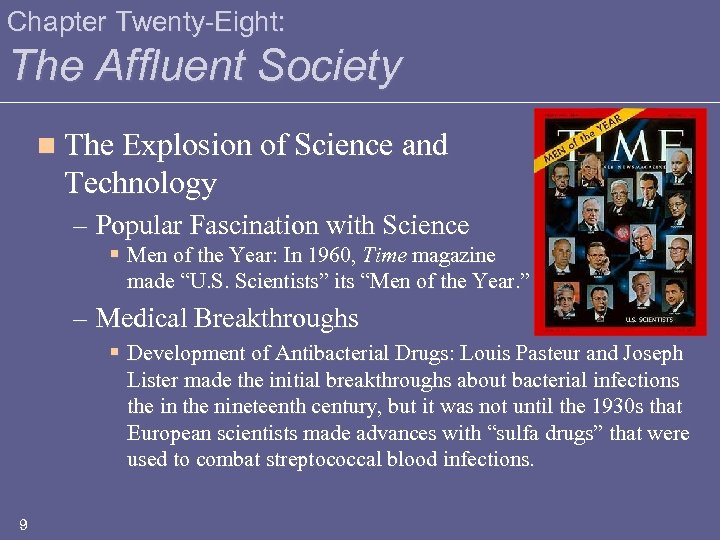 Chapter Twenty-Eight: The Affluent Society n The Explosion of Science and Technology – Popular