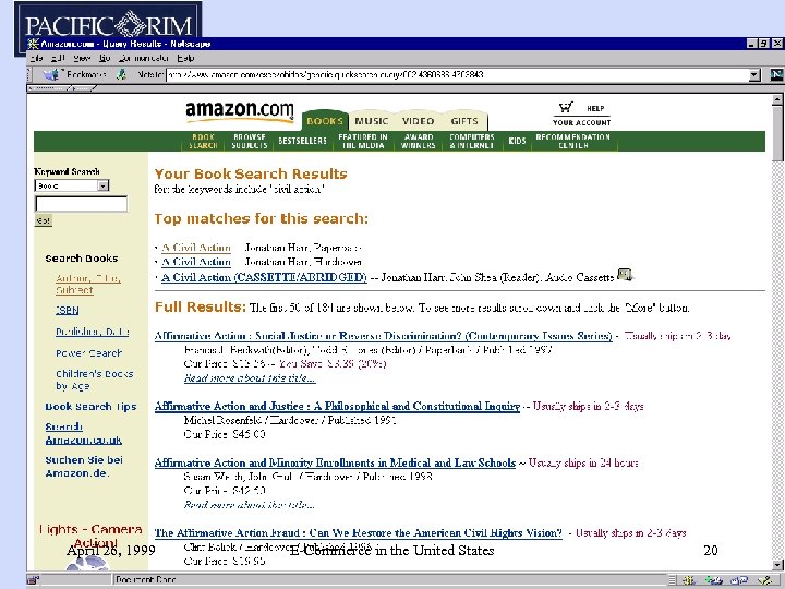 April 26, 1999 E-Commerce in the United States 20 