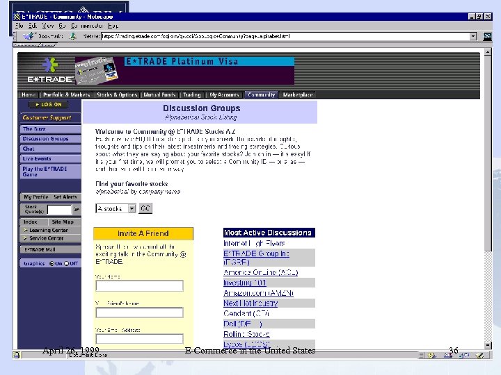 April 26, 1999 E-Commerce in the United States 36 