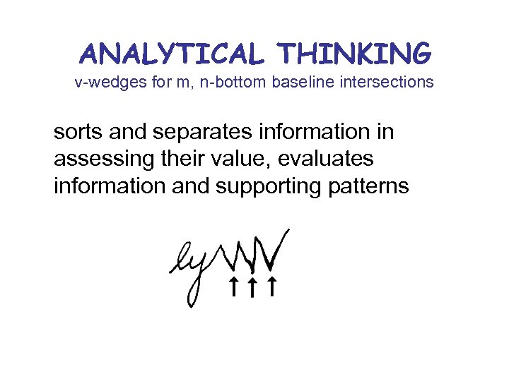 ANALYTICAL THINKING v-wedges for m, n-bottom baseline intersections sorts and separates information in assessing